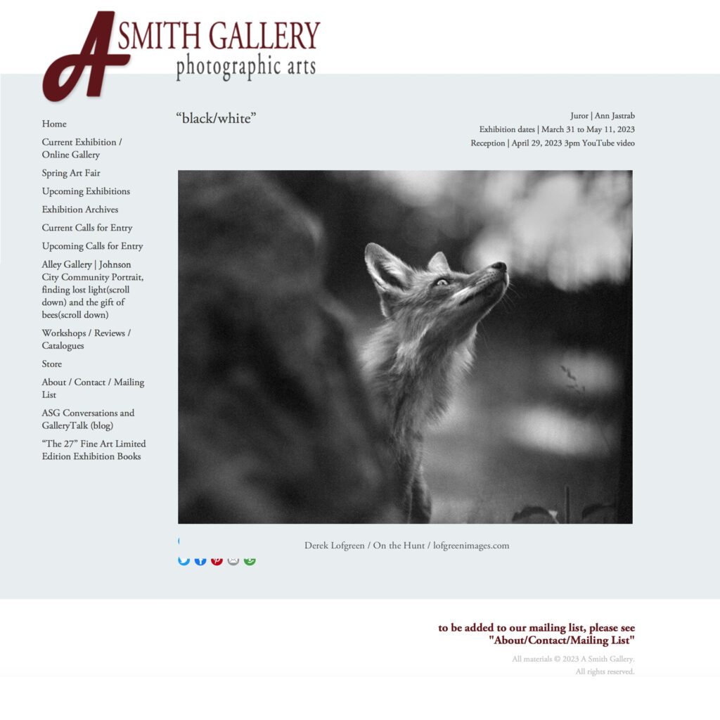 A Smith Gallery black/white exhibition